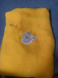 Yellow Embroidered Saree