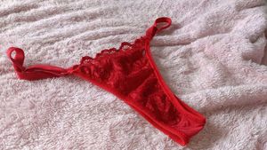 Red Lace Thong Panty