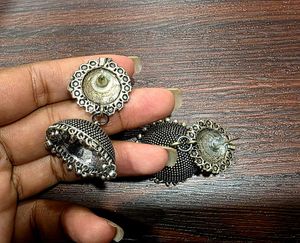 Oxidised Necklace with Earrings Set