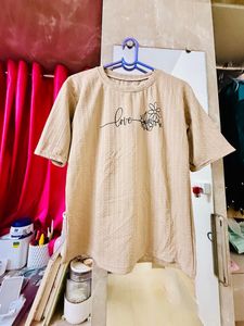 Cute Beige "Love" Graphic T-Shirt
