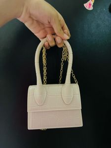 Mini Cream Croc Handbag