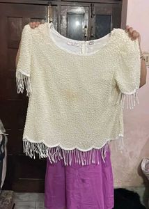Elegant Beaded Fringe Top