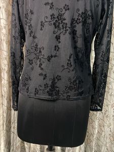 Kathy Ireland Black Lace Blouse