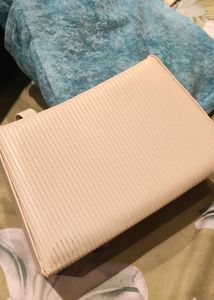 Chic Cream Textured Clutch Bag
