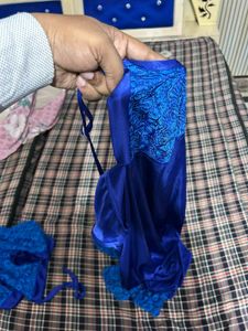 Blue Lace Nightgown Set
