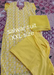 Yellow Embroidered Salwar Suit Set