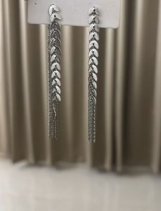 Elegant Leaf Tassel Drop Earrings