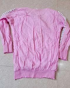 Chic Pink Smocked Waist Top