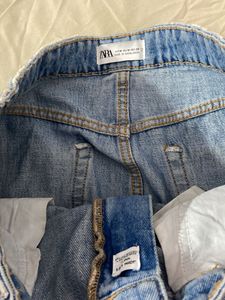 Distressed Denim Mini Skirt