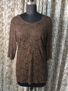 Elegant Brown Lace Top