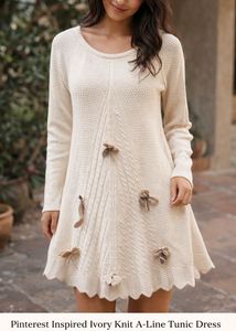 Pinterest-Inspired Ivory Knit Dress 🤍