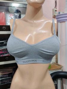 Comfortable Grey Cotton Bra
