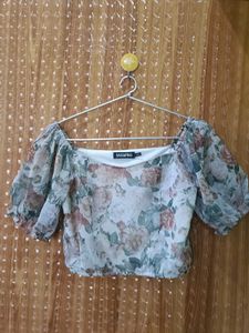 Floral Print Off-Shoulder Top