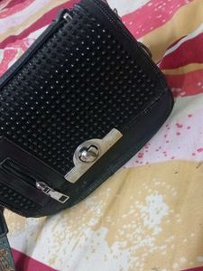 Stylish Black Studded Crossbody Bag