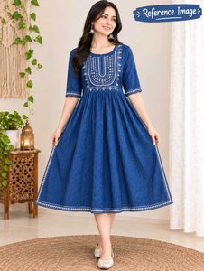 Blue Embroidered Kurta