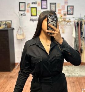 Stylish Black Button-Down Shirt