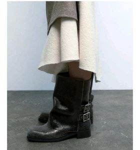 Stylish Black Buckled Boots