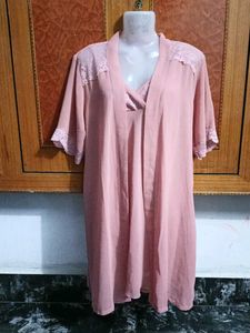 Pink Lace Trim Cami Dress
