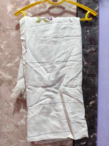Shawl Elegant White Embroidered Dupatta