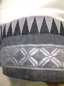 White Saree with weaving Geometric Border