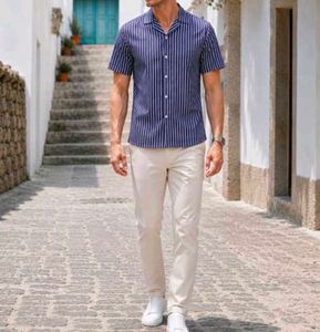 Men's Striped Short Sleeve Shirt😍💙