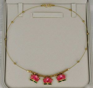 Elegant Gold Necklace with Lotus Pendants