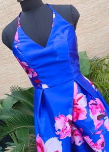 floral halter neck gown