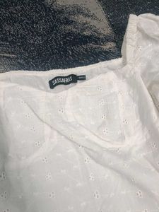 Chic White Eyelet Crop Top