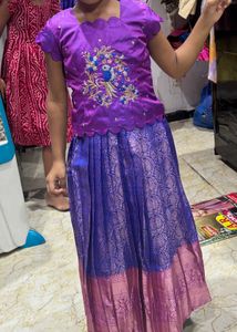 Beautiful Purple muggum work blouse  Lehenga