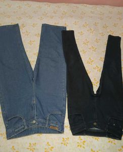 Classic Blue & Black Denim Jeans