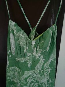 Chic Green Floral Midi Dress