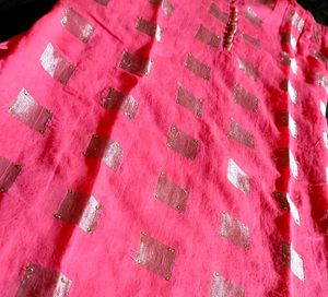 Elegant Pink &amp; Gold Kurta