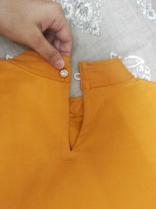 Cute Girls' Dress - Mustard Yellow