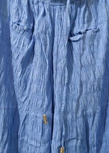 Blue Maxi Skirt palazzo with Pockets