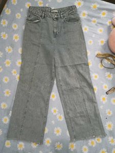 Stylish Grey Wide Leg Jeans