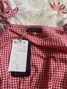 Red Gingham Smocked Peplum Top
