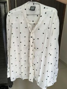 Chic Polka Dot Tie-Neck Blouse