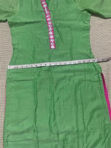 Green Embroidered Kurta