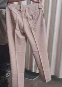 Men's Beige Pleated Trousers