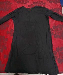 Black Kurta with White Floral Embroidery