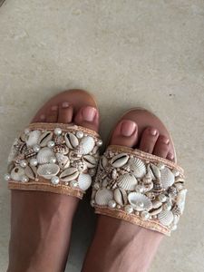 Shell Embellished Flats