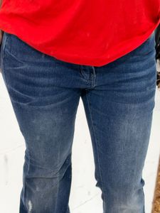 Flared Blue Denim Jeans