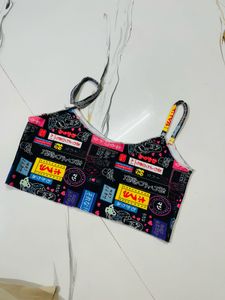 Japanese Print Crop Top