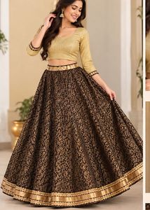 Beautiful black & gold lehenga set with matching g