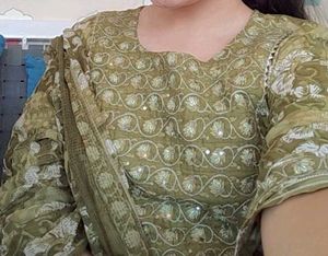 Beautiful Olive Green Kurta Set with Dupatta