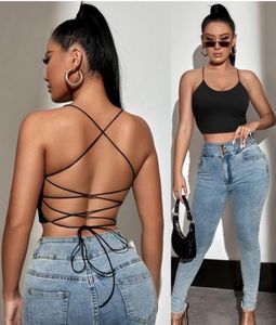 Black Strappy Crop Top