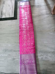 Vibrant Pink Brocade Saree