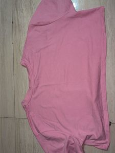 Pink Graphic Crop Top with Chain Detail