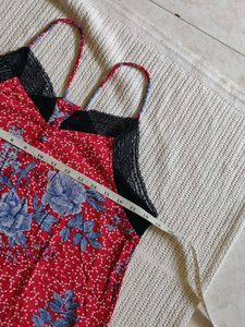 Floral Print Camisole with Lace Trim