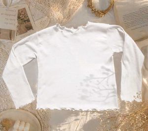 White Lettuce Trim Long Sleeve Top